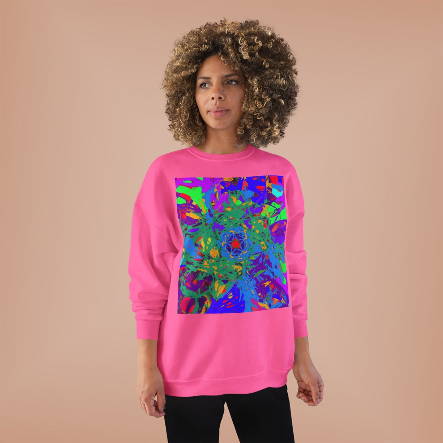 Vivid Abstract Graphic Unisex EcoSmart® Crewneck Sweatshirt