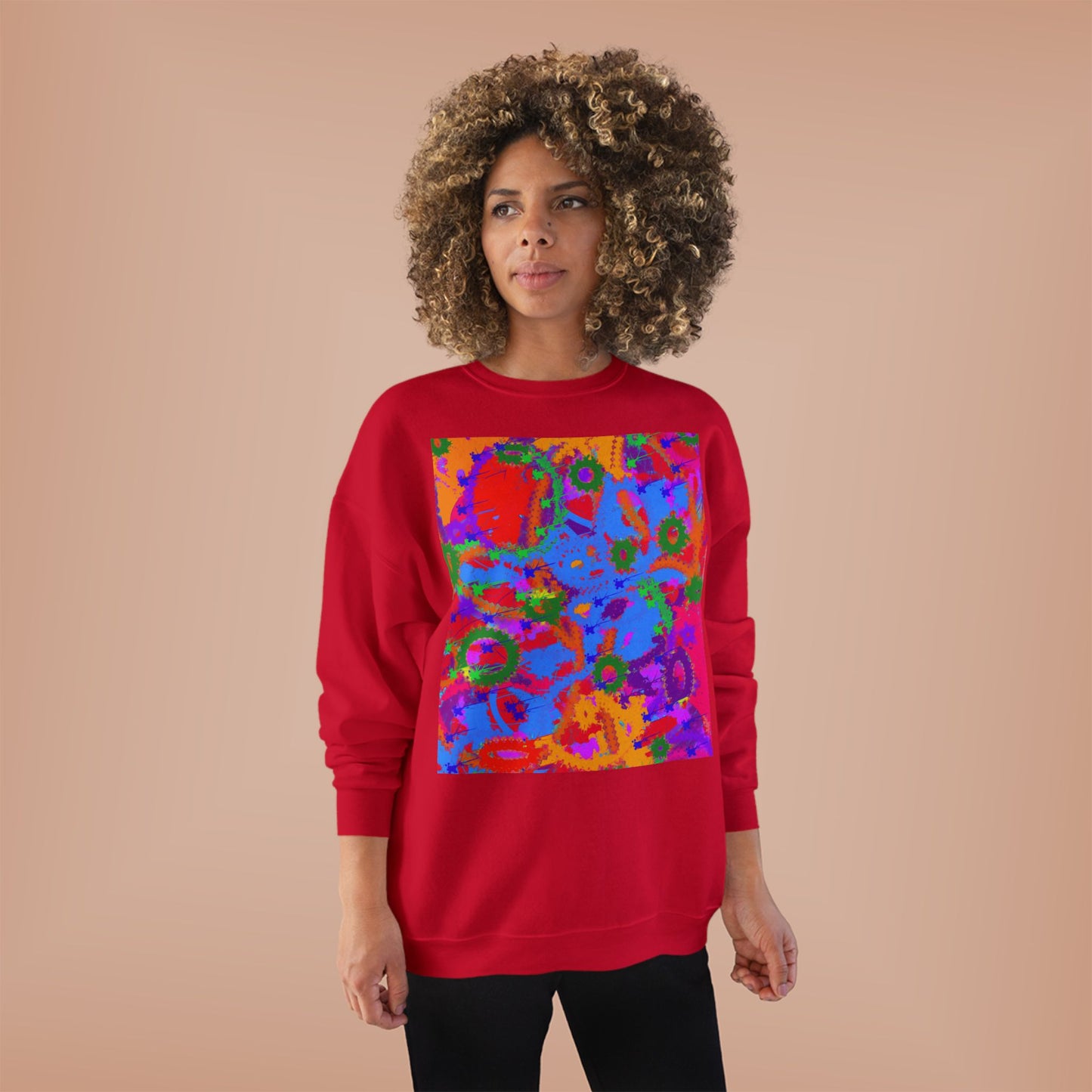 Vibrant Eco-Friendly Crewneck Sweatshirt - Bright Multicolor Design