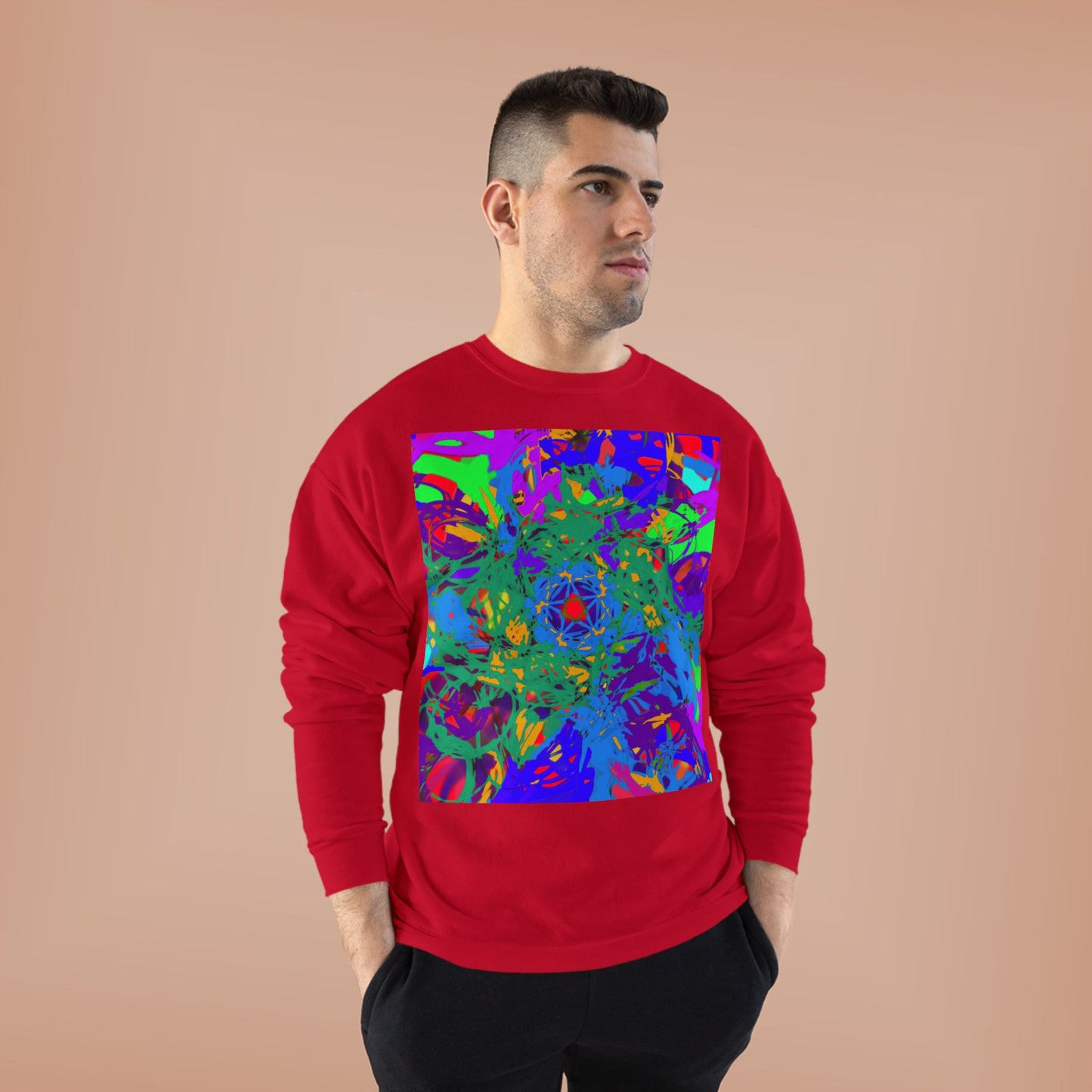 Vivid Abstract Graphic Unisex EcoSmart® Crewneck Sweatshirt