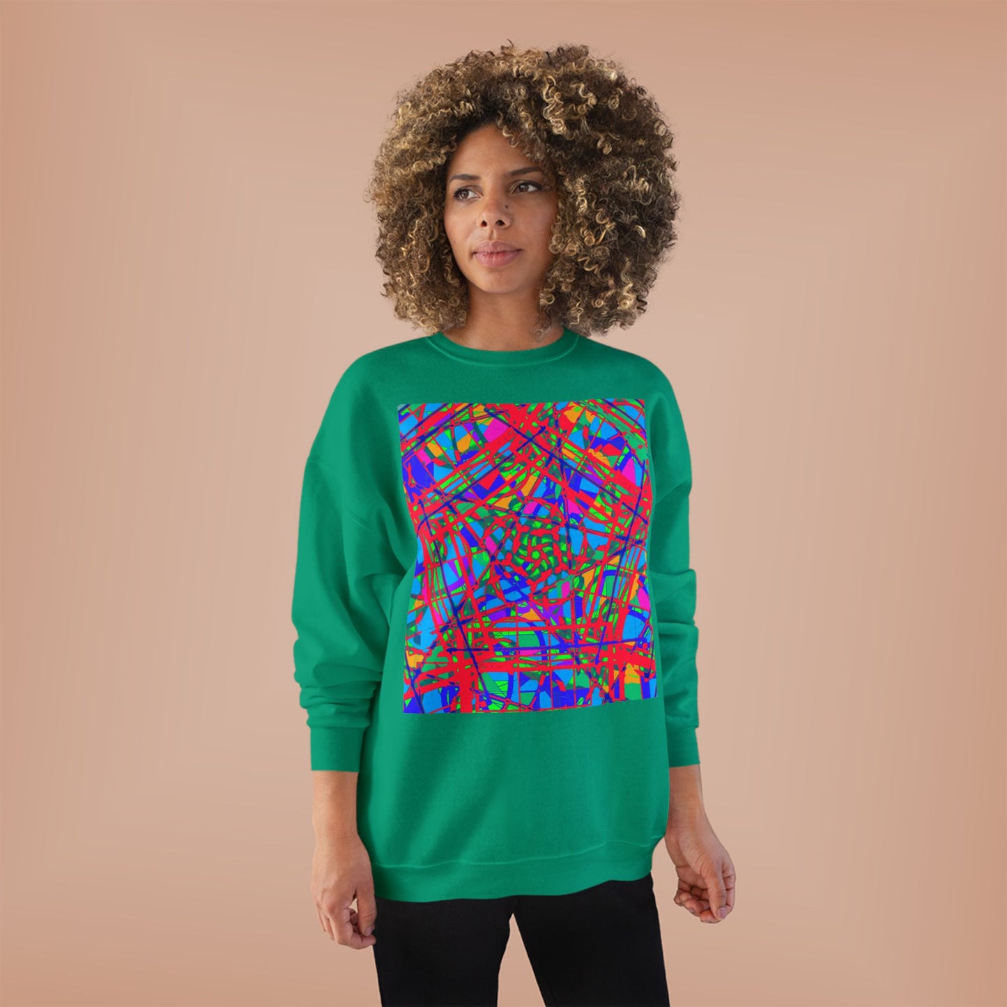 Vibrant Eco-Friendly Crewneck Sweatshirt - Bright Multicolor Design