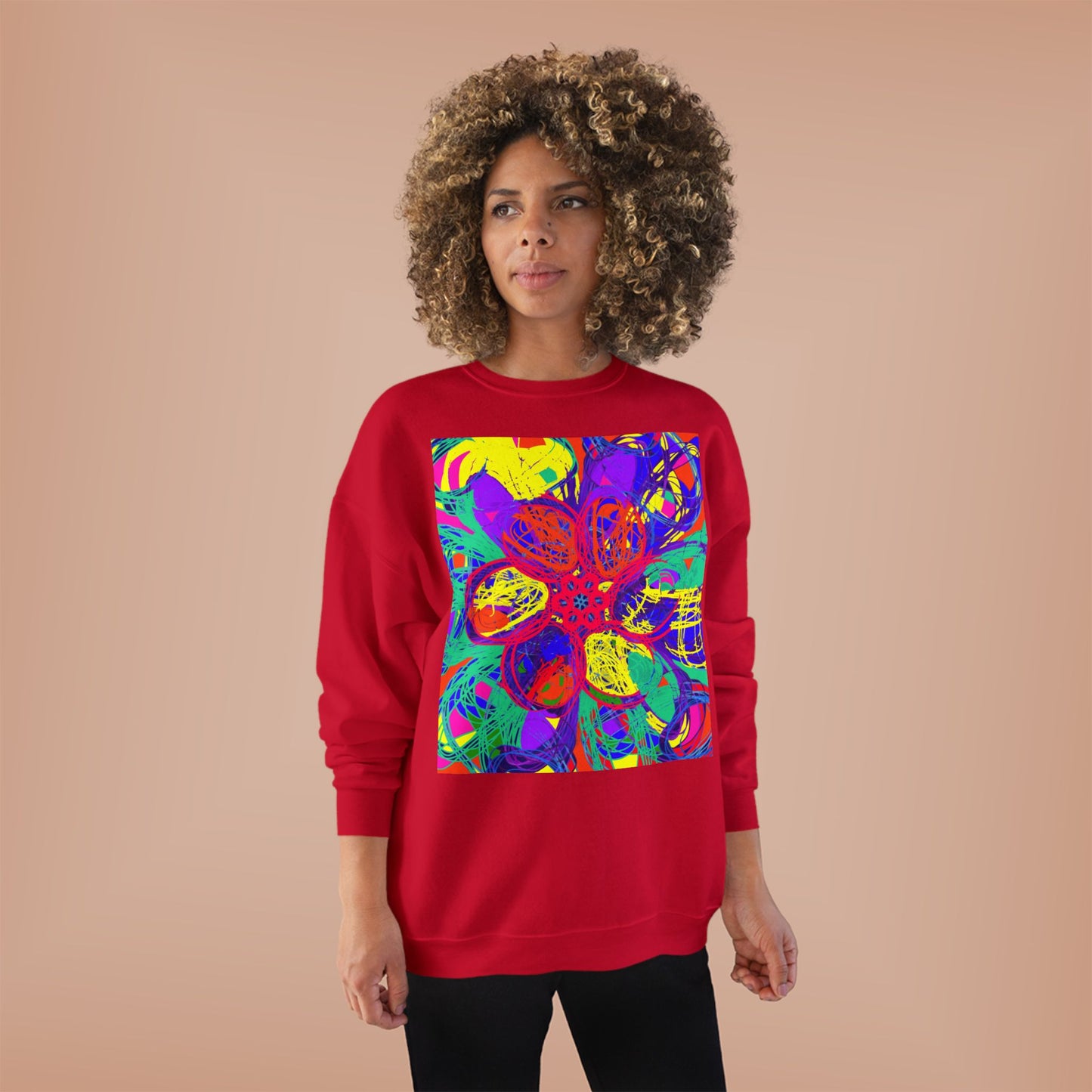 Vibrant Colorful Graphic Unisex EcoSmart® Crewneck Sweatshirt