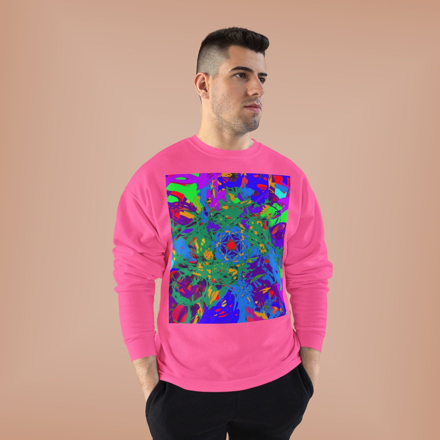 Vivid Abstract Graphic Unisex EcoSmart® Crewneck Sweatshirt