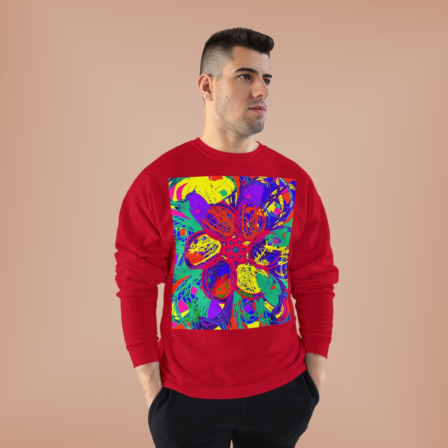 Vibrant Colorful Graphic Unisex EcoSmart® Crewneck Sweatshirt