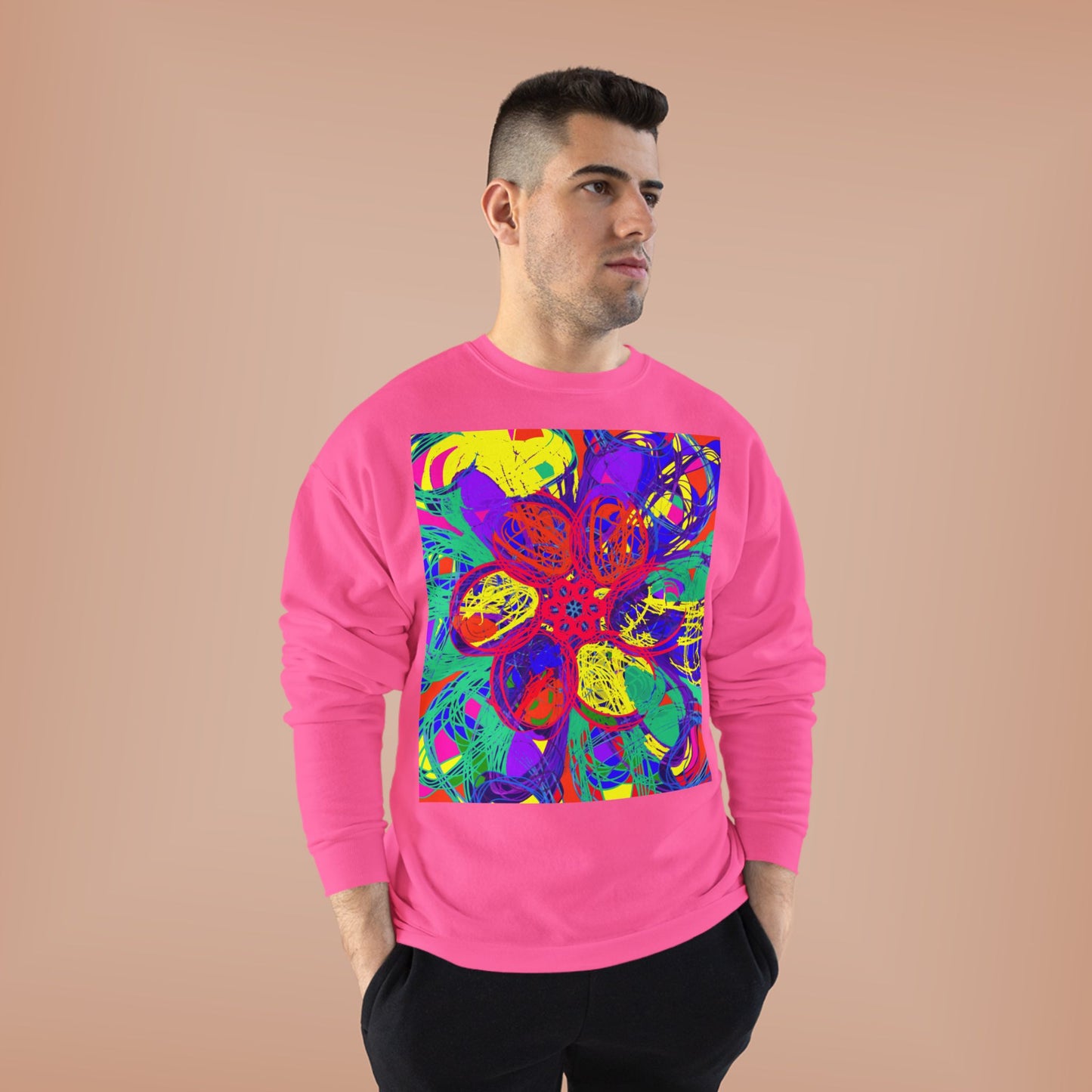 Vibrant Colorful Graphic Unisex EcoSmart® Crewneck Sweatshirt