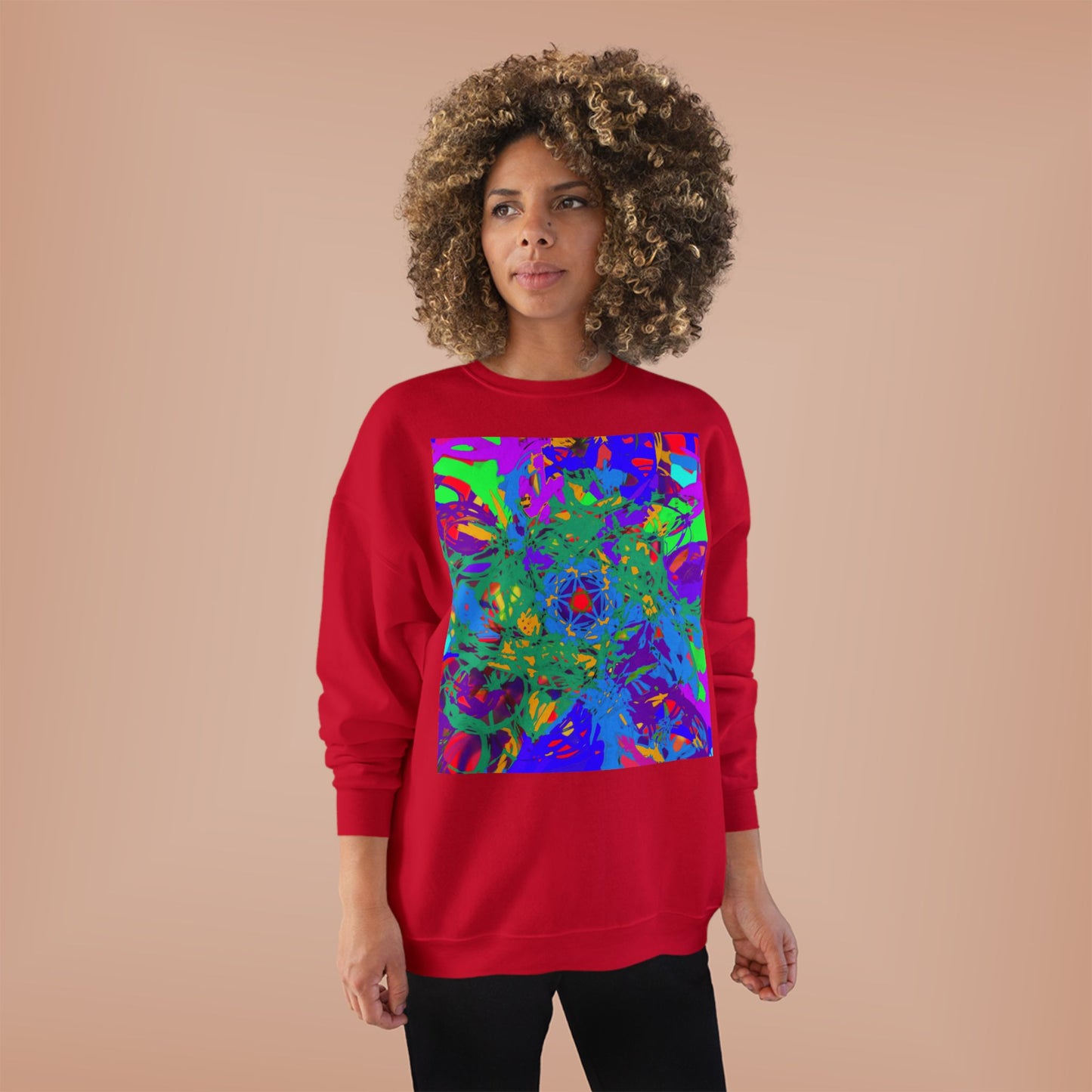 Vivid Abstract Graphic Unisex EcoSmart® Crewneck Sweatshirt