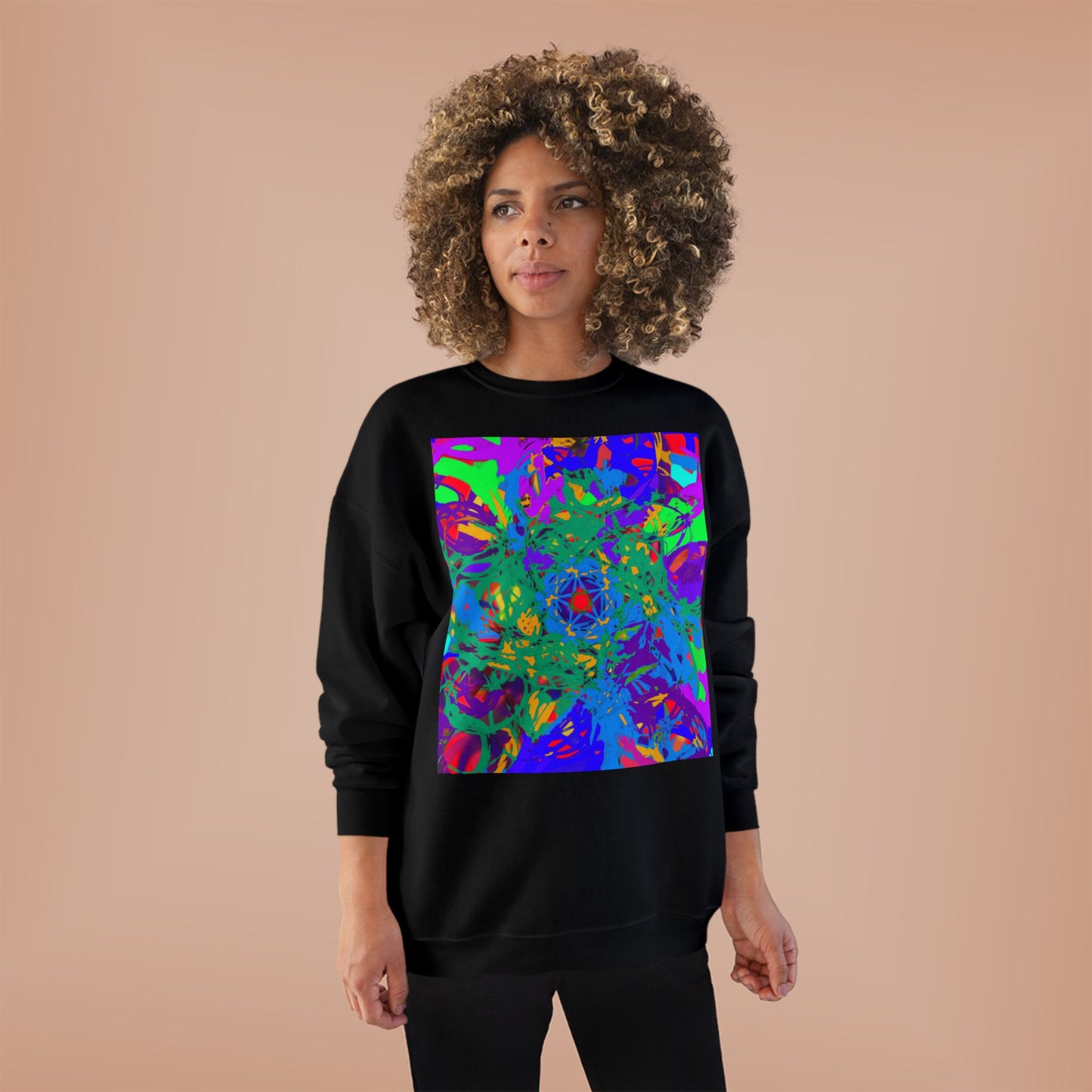 Vivid Abstract Graphic Unisex EcoSmart® Crewneck Sweatshirt