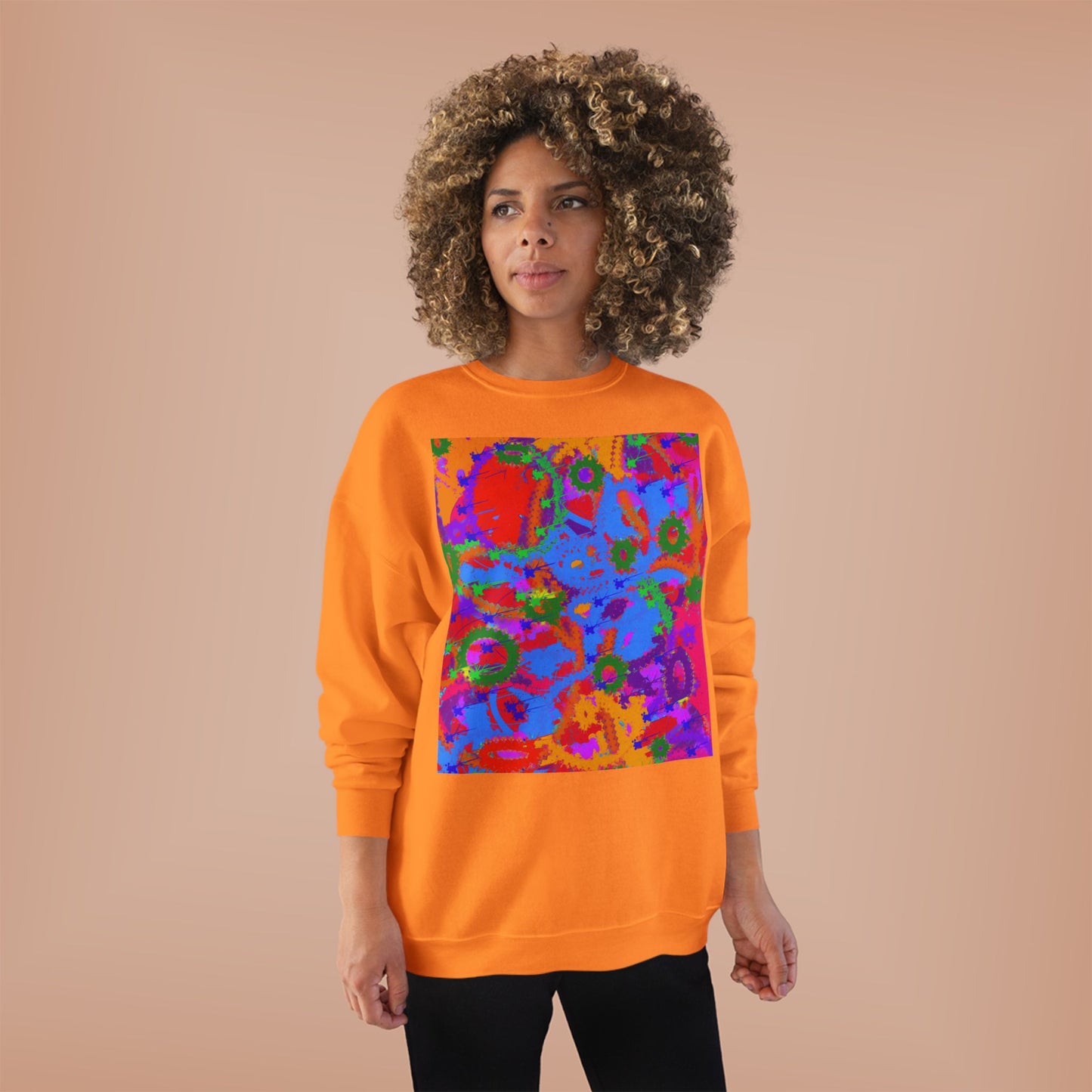 Vibrant Eco-Friendly Crewneck Sweatshirt - Bright Multicolor Design