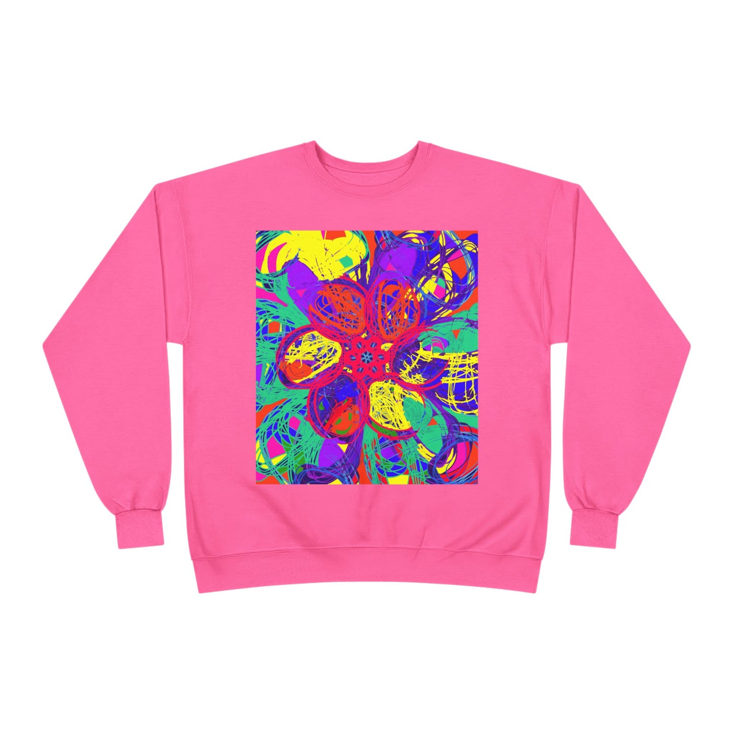 Vibrant Colorful Graphic Unisex EcoSmart® Crewneck Sweatshirt