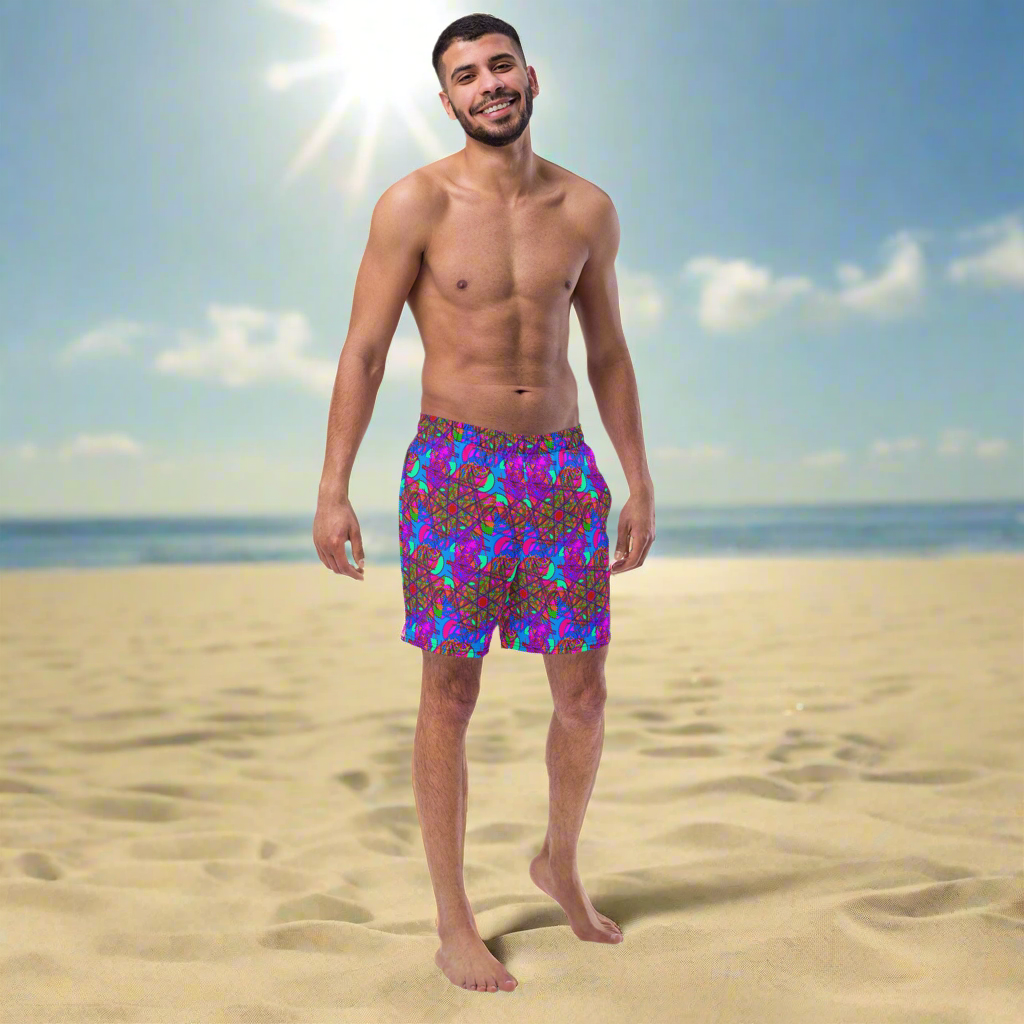 All-Over Print Recycled Swim Trunks