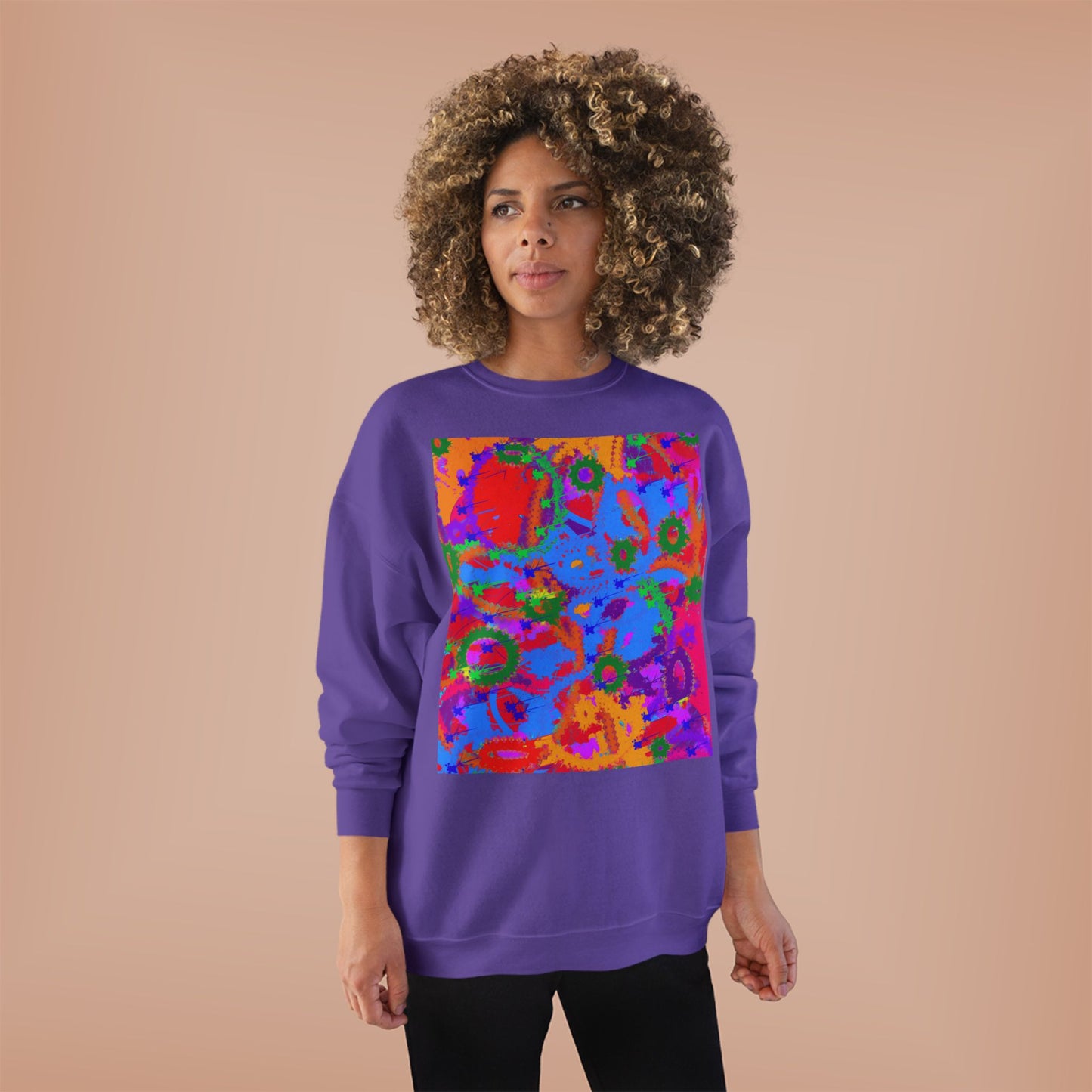 Vibrant Eco-Friendly Crewneck Sweatshirt - Bright Multicolor Design