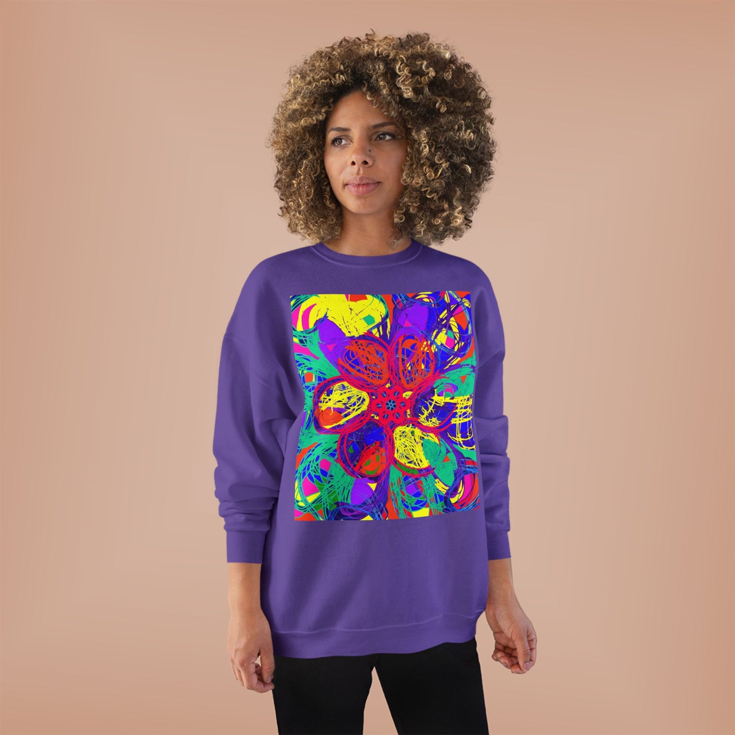 Vibrant Colorful Graphic Unisex EcoSmart® Crewneck Sweatshirt