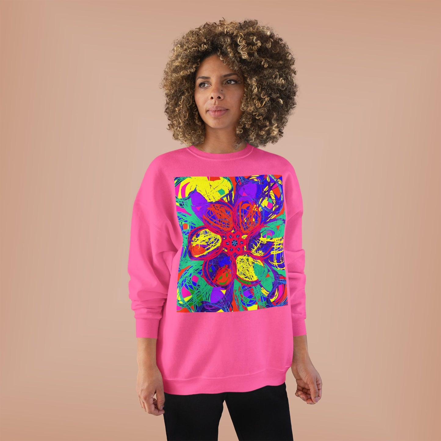 Vibrant Colorful Graphic Unisex EcoSmart® Crewneck Sweatshirt