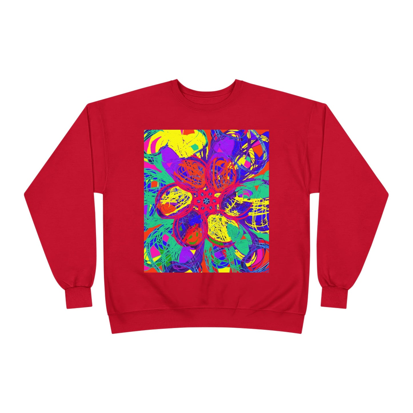 Vibrant Colorful Graphic Unisex EcoSmart® Crewneck Sweatshirt