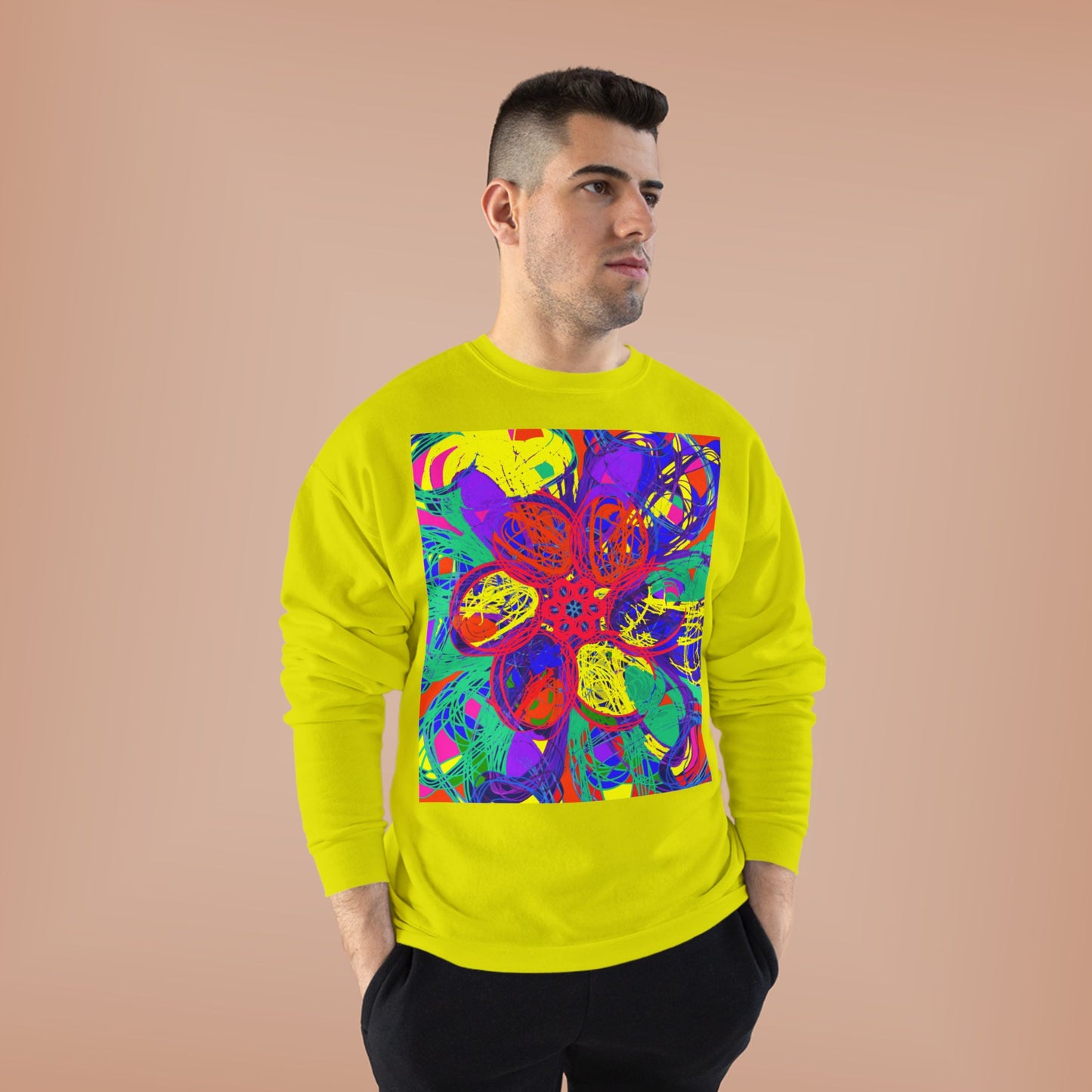 Vibrant Colorful Graphic Unisex EcoSmart® Crewneck Sweatshirt