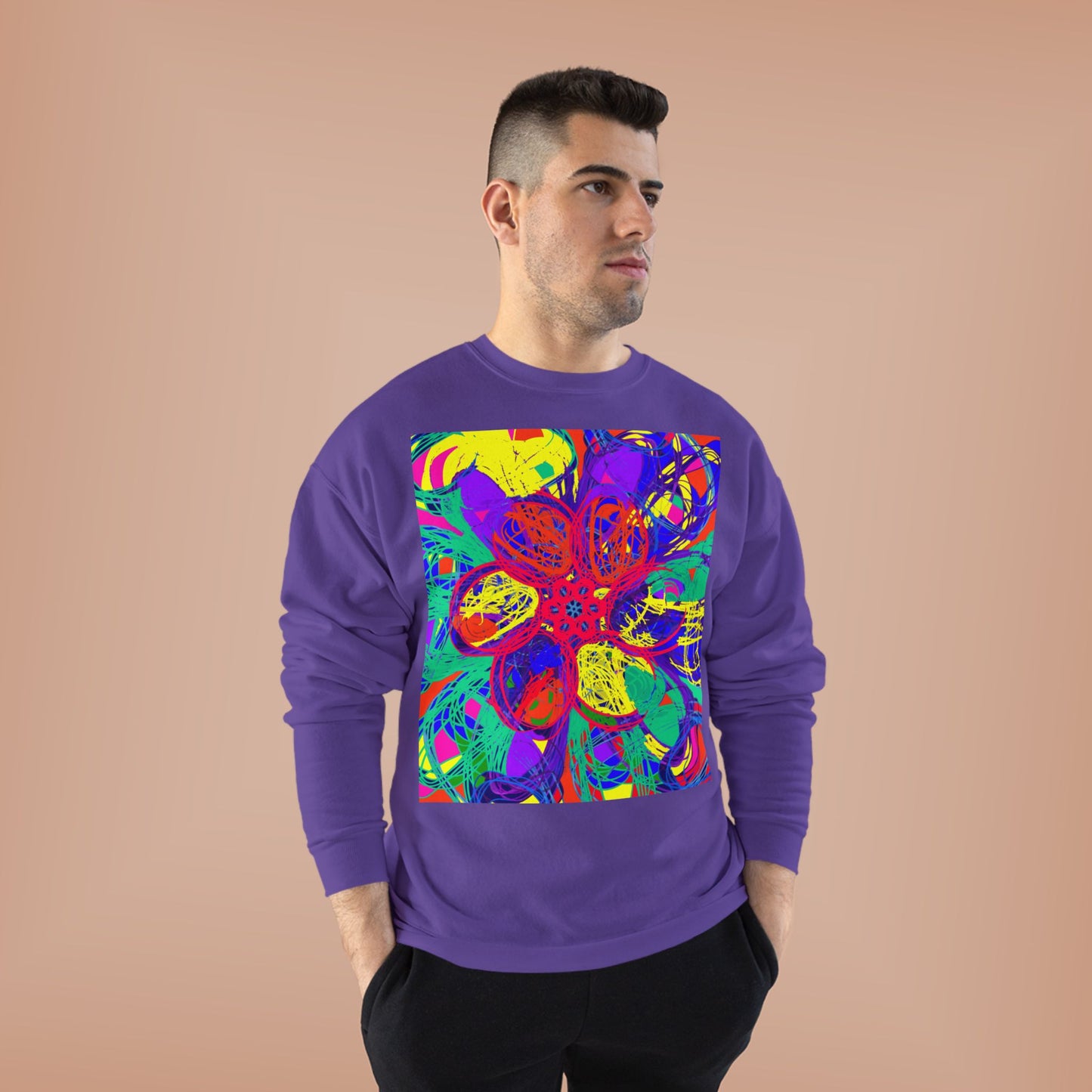 Vibrant Colorful Graphic Unisex EcoSmart® Crewneck Sweatshirt