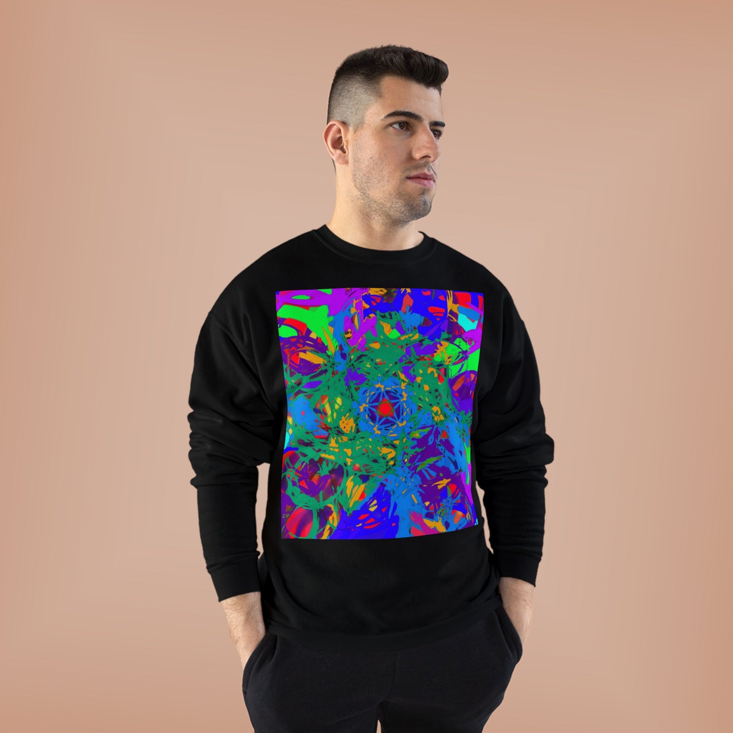 Vivid Abstract Graphic Unisex EcoSmart® Crewneck Sweatshirt