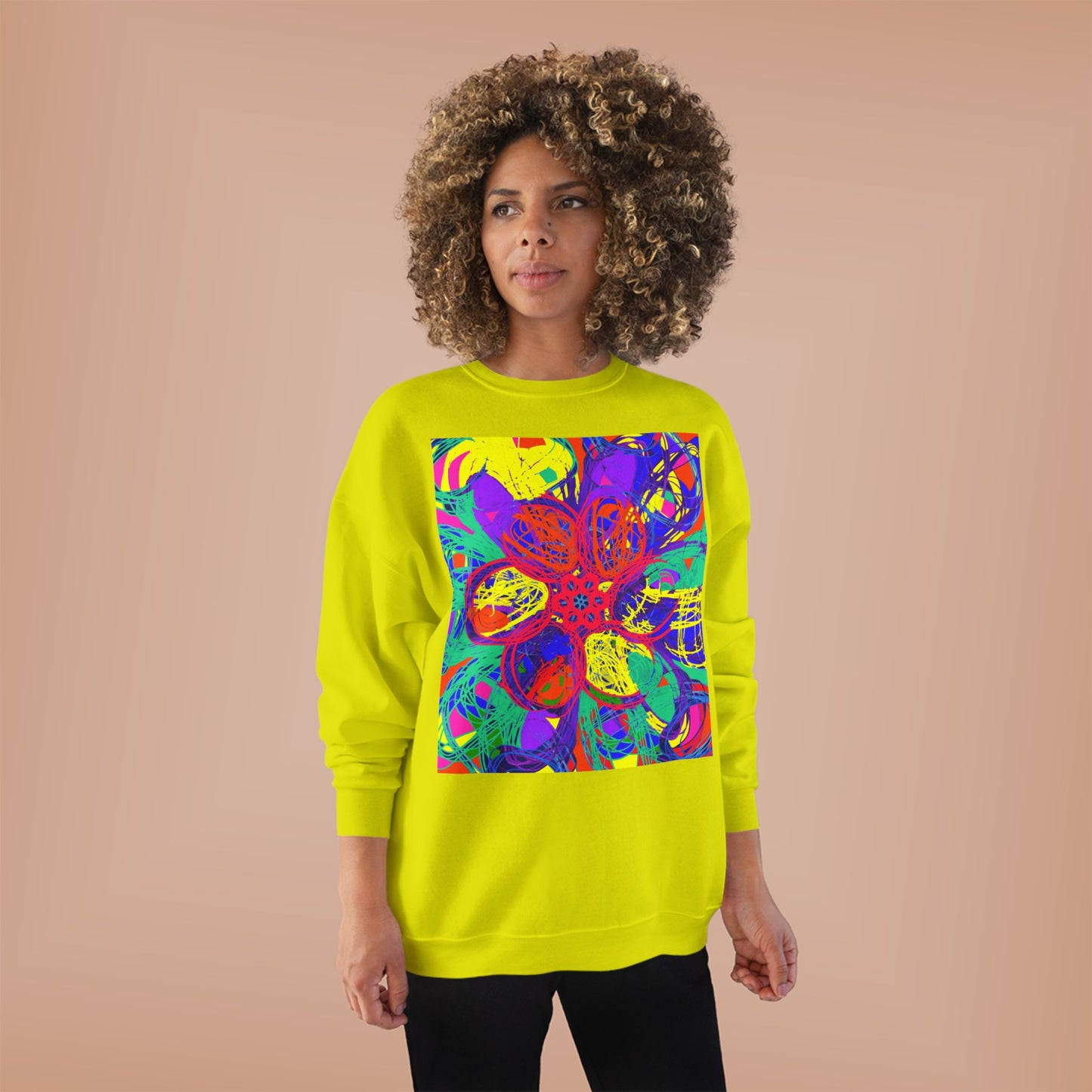 Vibrant Colorful Graphic Unisex EcoSmart® Crewneck Sweatshirt