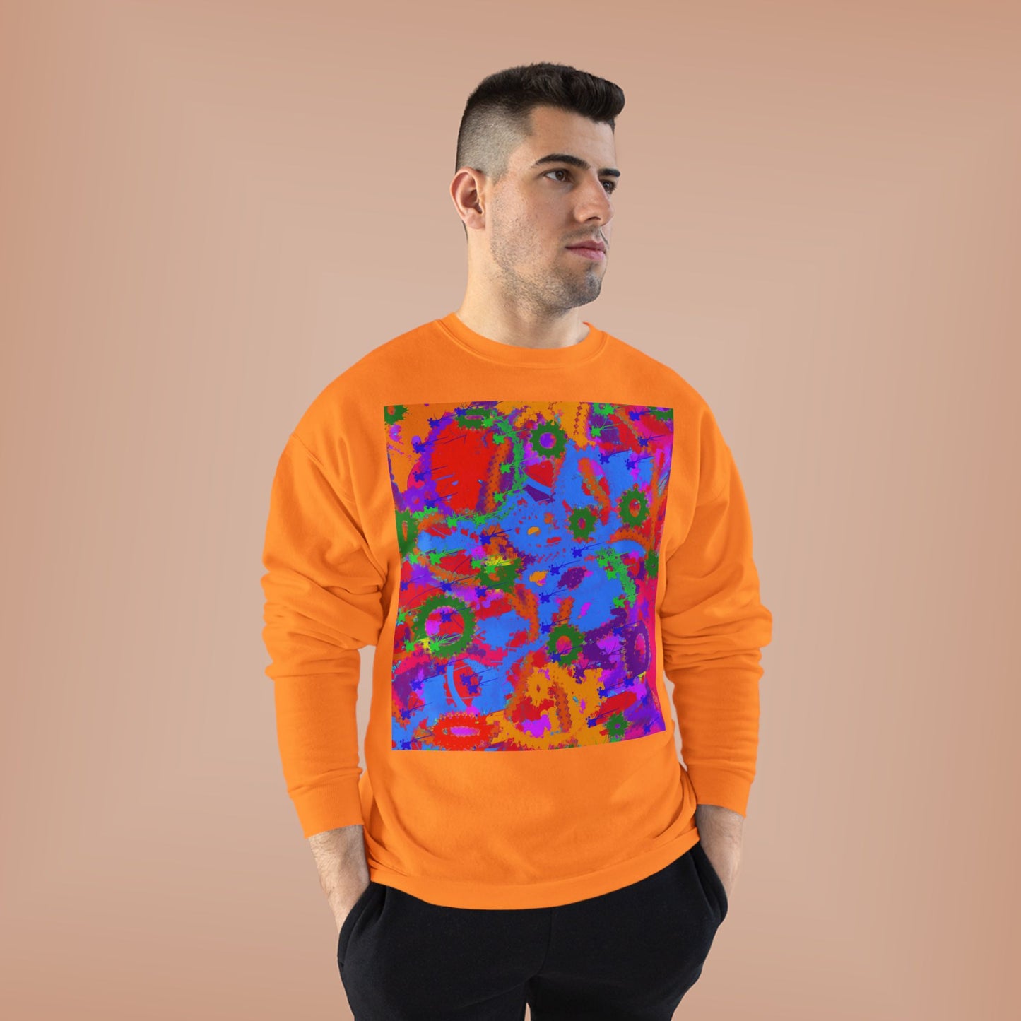 Vibrant Eco-Friendly Crewneck Sweatshirt - Bright Multicolor Design