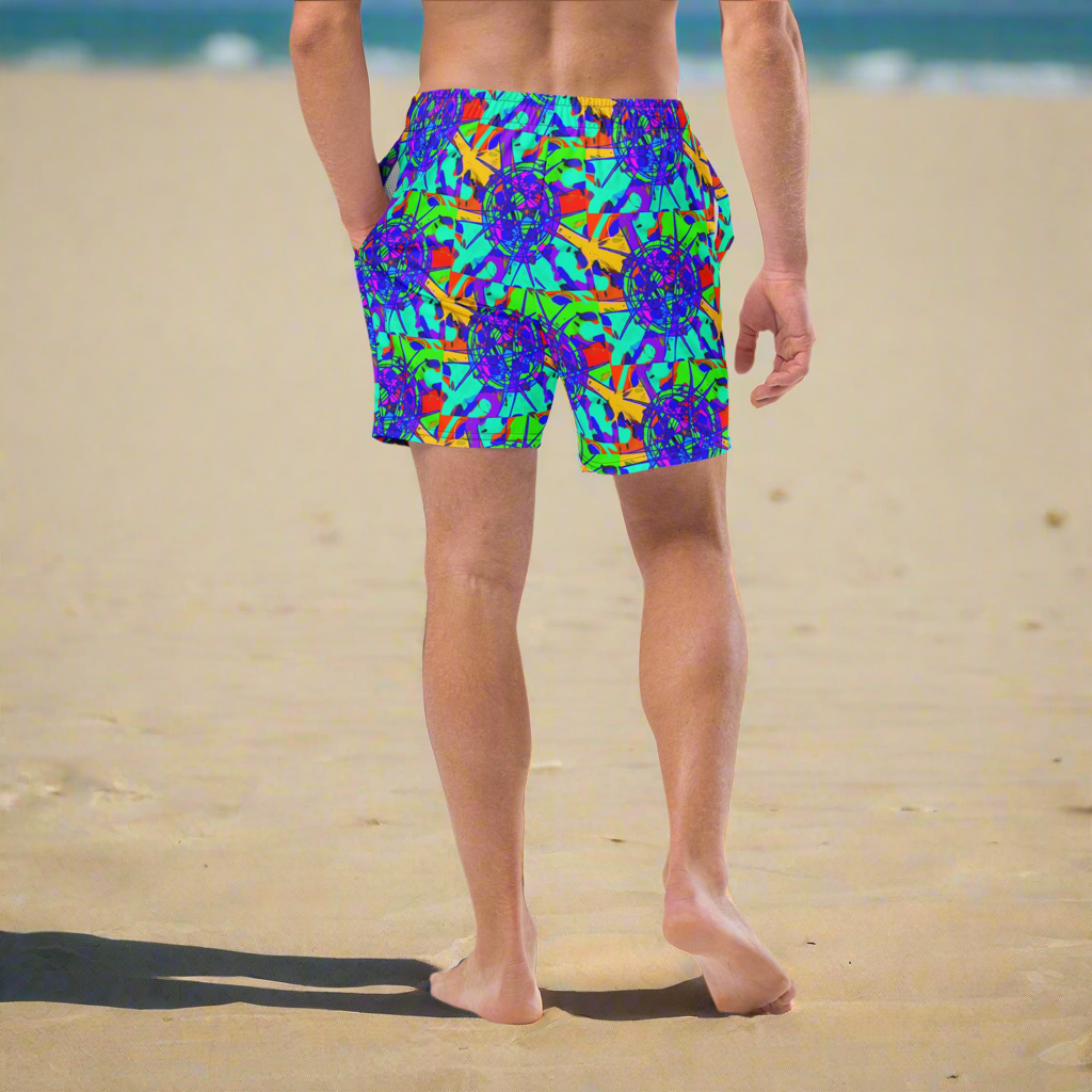 All-Over Print Recycled Swim Trunks